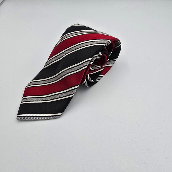 Donald J. Trump Signature Collection Striped Necktie - Red Black White - Picture 1 of 8